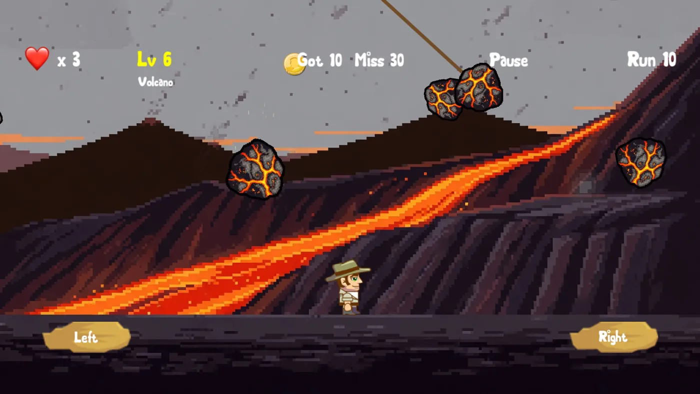 Level 6, the volcano